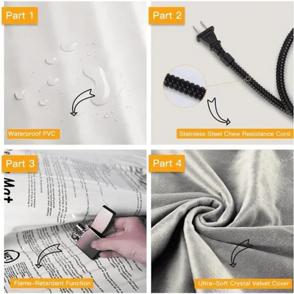 Cat Bed Heated Cat Bed for Indoor Cats & Small Dogs, Waterproof Dog - Picture 5 of 7